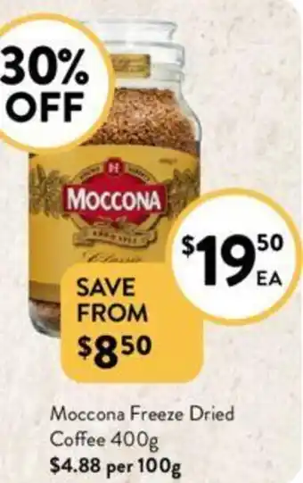 Foodworks Moccona Freeze Dried Coffee 400g offer