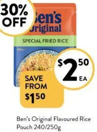 Foodworks Ben's Original Flavoured Rice Pouch 240/250g offer