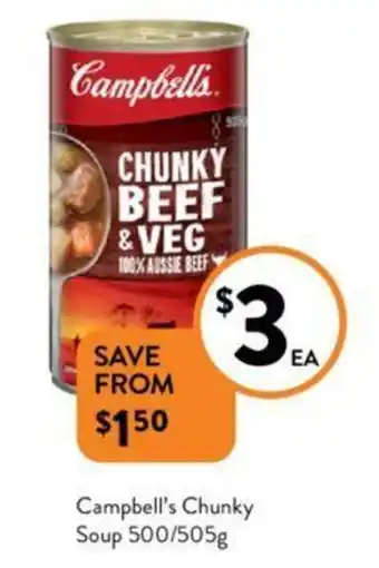 Foodworks Campbell's Chunky Soup 500/505g offer