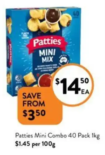 Foodworks Patties Mini Combo 40 Pack 1kg offer