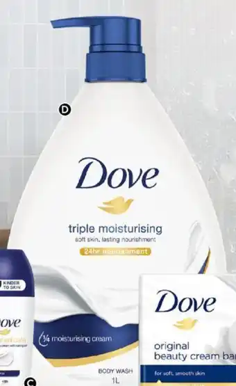 Foodworks Dove Body Wash 1l offer