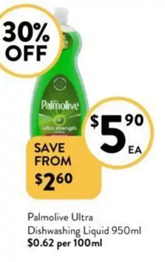 Foodworks Palmolive Ultra Dishwashing Liquid 950ml offer