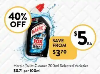 Foodworks Harpic Toilet Cleaner 700ml offer