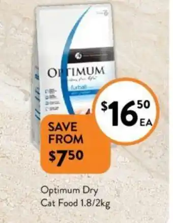 Foodworks Optimum Dry Cat Food 1.8/2kg offer