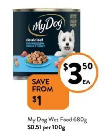 Foodworks My Dog Wet Food 680g offer