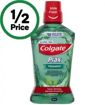 Woolworths Colgate Plax Mouthwash 500ml offer