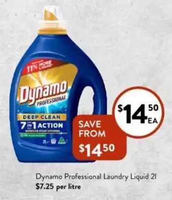 Foodworks Dynamo Professional Laundry Liquid 2L offer