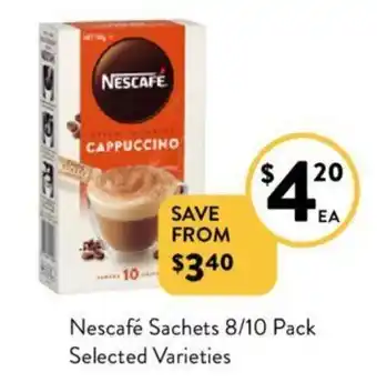 Foodworks Nescafé Sachets 8/10 Pack offer