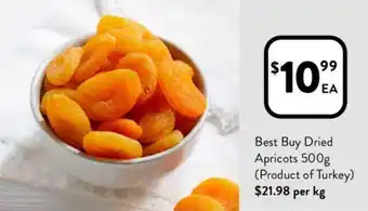 Foodworks Best Buy Dried Apricots 500g offer