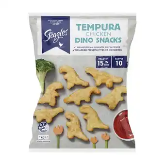Woolworths Steggles Dino Snacks, Pops, Fingers or Hot Wing Nibbles 1 kg offer