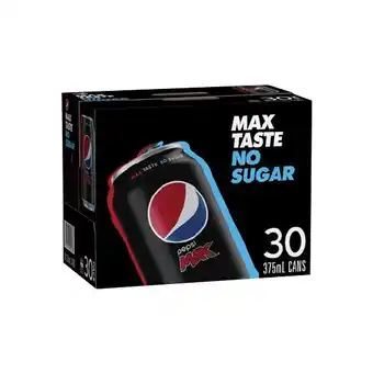 Woolworths Pepsi, Solo, Mountain Dew, Sunkist or Schweppes Lemonade Soft Drink Varieties 30 x 375ml offer