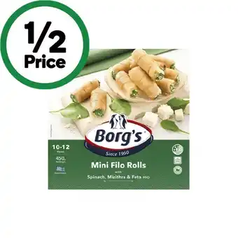 Borg's Mini Filo Spirals or Rolls 450g – From the Freezer