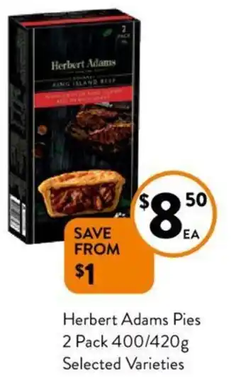 Herbert Adams Pies 2 Pack 400/420g