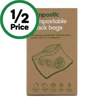 Woolworths Compostic Compostable Snack Bags Pk 20 offer
