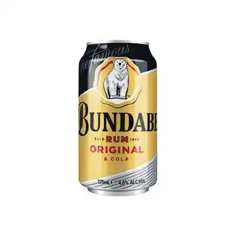 Woolworths Bundaberg Rum & Cola Cans 24x375ml offer