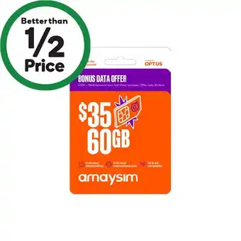 Woolworths amaysim $35 Starter Pack offer