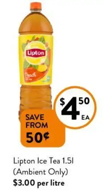 Foodworks Lipton Ice Tea 1.5L offer