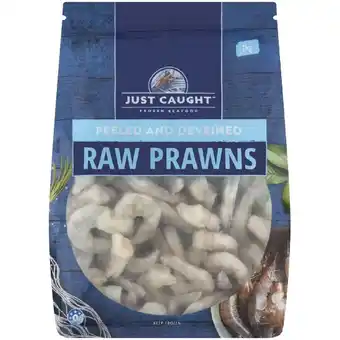 Woolworths Just Caught Peeled and Deveined Raw Prawns 1 kg – From the Seafood Freezer offer