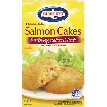 Woolworths Birds Eye Salmon Cakes with Herbs and Vegetables 480g – From the Freezer offer