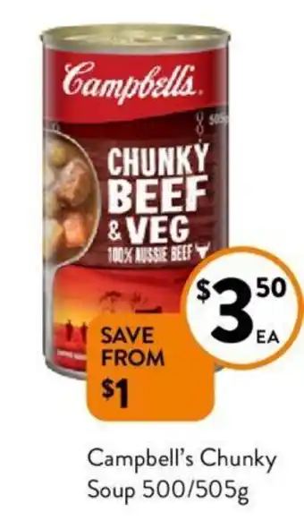 Foodworks Campbell's Chunky Soup 500/505g offer