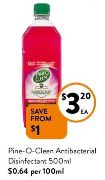 Foodworks Pine-O-Cleen Antibacterial Disinfectant 500ml offer