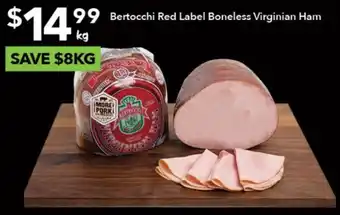 Ritchies Bertocchi Red Label Boneless Virginian Ham offer