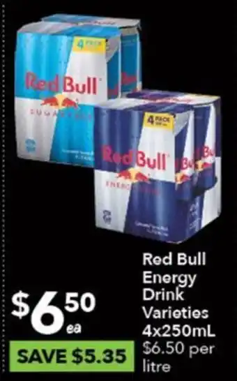 Ritchies Red Bull Energy Drink Varieties 4x250mL offer