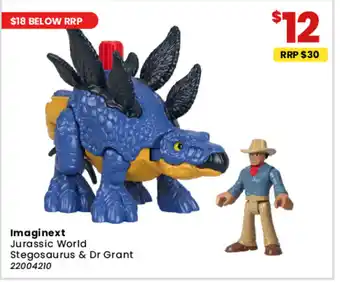 Imaginext Jurassic World Stegosaurus and Dr Grant