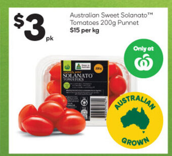 Woolworths Australian Sweet Solanato™ Tomatoes 200g Punnet offer