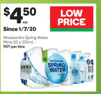 Woolworths Woolsworths Spring Water Minis 20 x 250ml offer