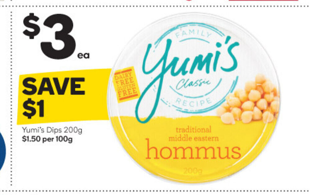 Yumi's Dips 200g offer at Woolworths