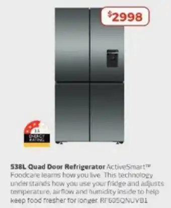Retravision 538L Quad Door Refrigerator offer