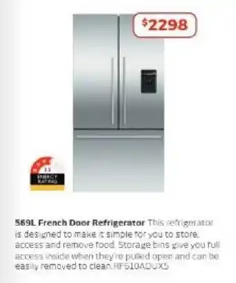 Retravision 569L French Door Refrigerator offer