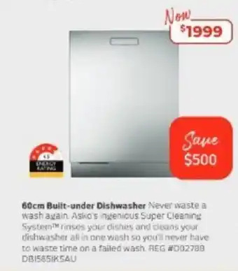 Retravision 60cm Built-under Dishwasher offer
