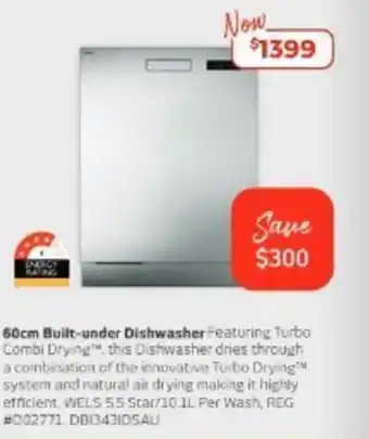 Retravision 60cm Built-under Dishwasher offer