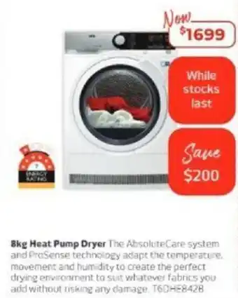 Retravision 8kg Heat Pump Dryer offer