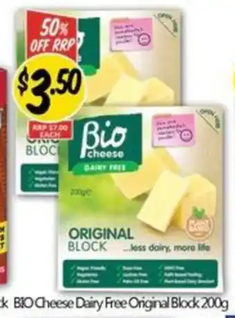 NQR Bio cheese Dairy Free Original Block 200g offer