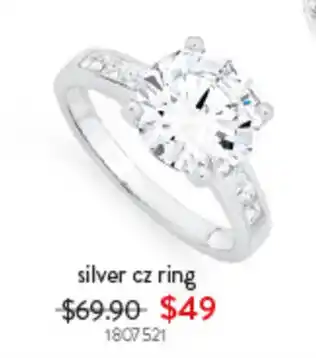 Goldmark silver cz ring offer