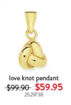 Goldmark love knot pendant offer