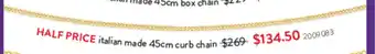 Goldmark italian made 45cm curb chain offer