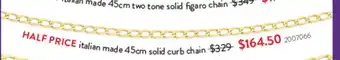 italian made 45cm solid curb chain