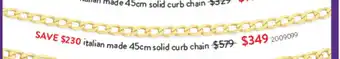 Goldmark italian made 45cm solid curb chain offer