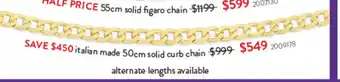 Goldmark italian made 50cm solid curb chain offer