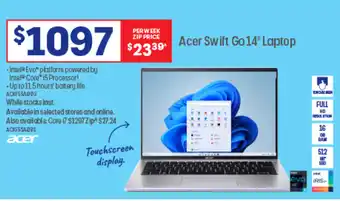 Officeworks Acer Swift Go 14 Laptop offer