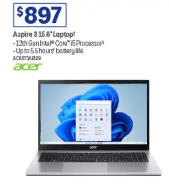 Officeworks Aspire 3 15.6 Laptop offer