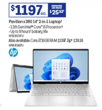 Officeworks Pavilion x360 14 2 in 1 Laptop offer
