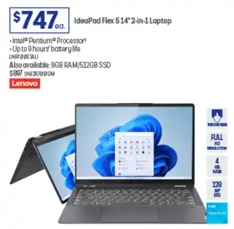Officeworks IdeaPad Flex 514 2 in 1 Laptop offer