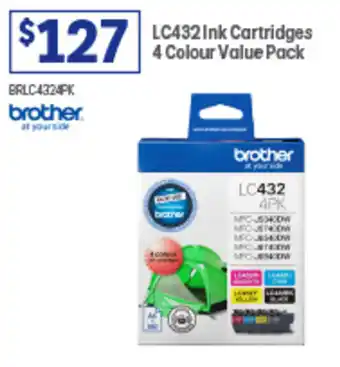 Officeworks LC432 Ink Cartridges 4 Colour Value Pack offer