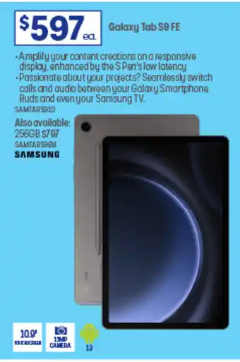 Officeworks Galaxy Tab S9 FE offer