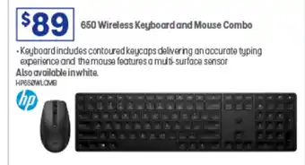 Officeworks 650 Wireless Keyboard and Mouse Combo offer